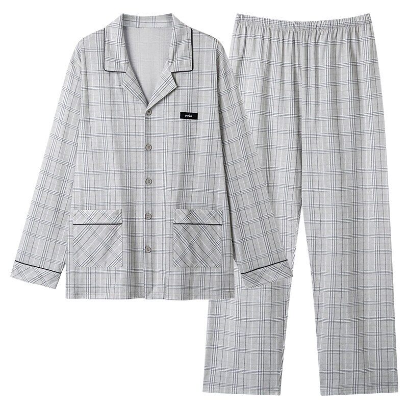 恒源祥男士中老年睡衣纯棉家居服