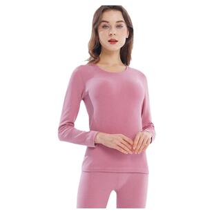 花花公子保暖内衣女套装德绒发热打底衫美肤紧身秋衣秋裤套装冬季