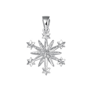 明牌珠宝铂金六瓣雪花吊坠 PT950白金冰雪项坠送女友礼物BFC0096