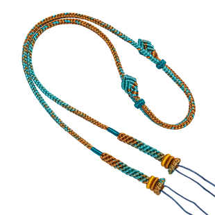 高档手工编制蜜蜡绿松黄金男女锁骨项链吊坠编绳天珠专用横穿挂绳