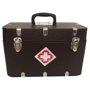 皮革老式医药箱乡村医生出诊箱大容量中医便携医疗箱急救包用箱