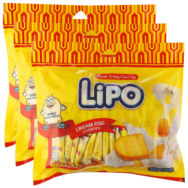 进口越南Lipo原味面包干零食300g*3袋儿童饼干大礼包营养送礼小吃