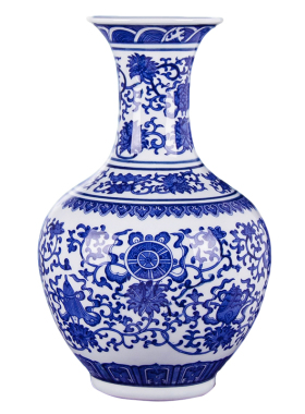 景德镇陶瓷器花瓶插花青花瓷摆件