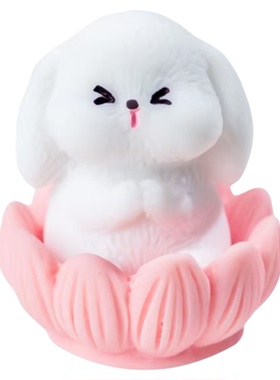 创意中秋节月饼小兔子公仔摆件