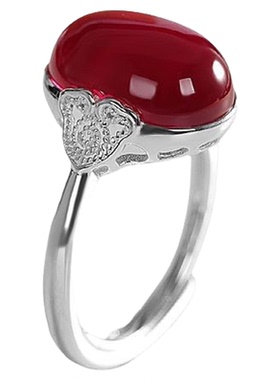 高级感925纯银红刚玉戒指