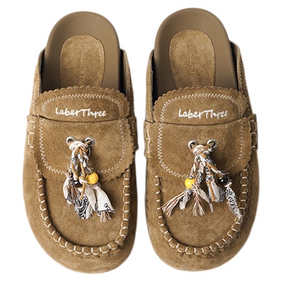 午逅漫步绳编勃肯流苏拖鞋