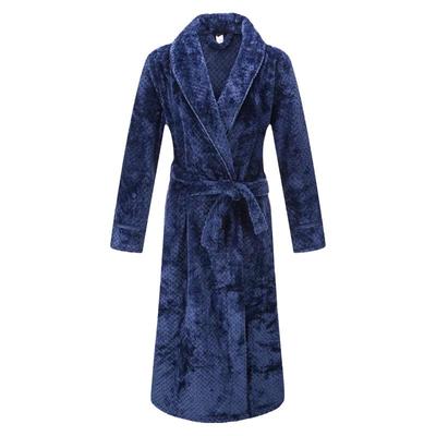 情侣法兰绒简约束腰款睡袍浴袍