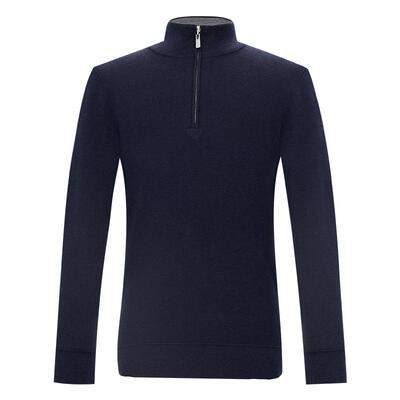 [零束缚]可机洗时尚拉链领羊毛衫