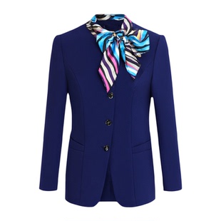 工作服职业气质女秋冬酒店口腔牙科前台西装套装服务员收银员正装