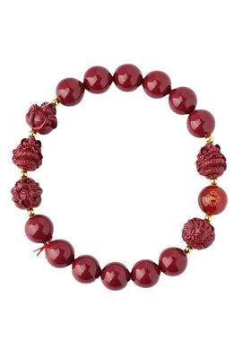 天然朱砂十二生肖蛇年手串男女款