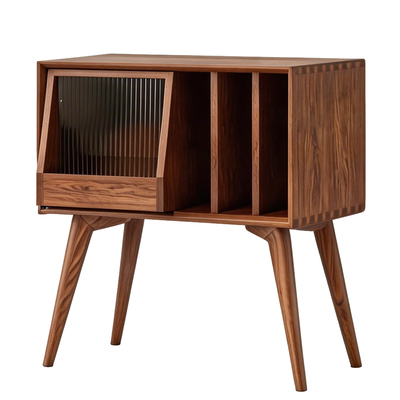 实木黑胶唱片收纳展示架可定制