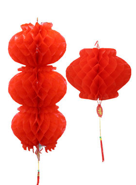 过新年灯笼串塑料纸灯笼户外防水