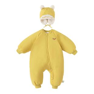 婴儿羽绒服冬季保暖衣服宝宝90白鸭绒冬装新生儿外出抱衣女婴爬服