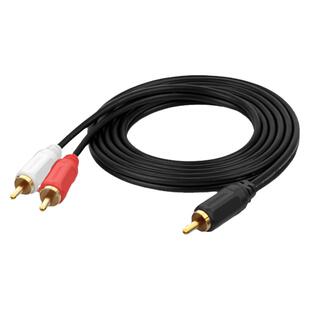 秋叶原 单莲花转双莲花线同轴RCA一分二功放低音炮音箱音响连接线