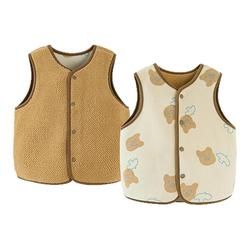 迷你巴拉双面穿羊羔绒马甲2025