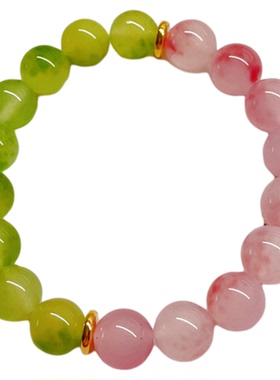 浪漫樱花玉髓绿玉髓手串