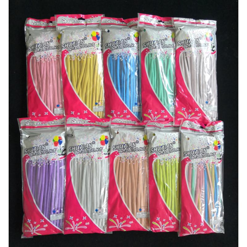 帅安加厚金属色长条气球260魔术编织造型铬金银色玫瑰金长气球