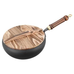 章丘大肚锅铁锅家用炒菜锅加大加深小炒锅肚腩锅已开锅一人小铁锅