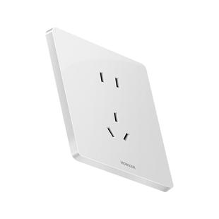 鸿雁开关插座面板多孔超薄一开五孔插座86型家用暗装墙壁usb E3白