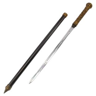 龙珠棍中剑可反接锰钢圆头手杖剑防身拐杖剑户外防滑登山杖未开刃