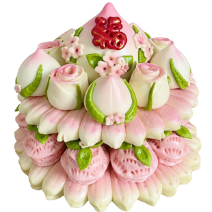 90岁老人葫芦花馍生日中式8斤寿桃馒头80大寿爷爷奶奶胶东花饽饽