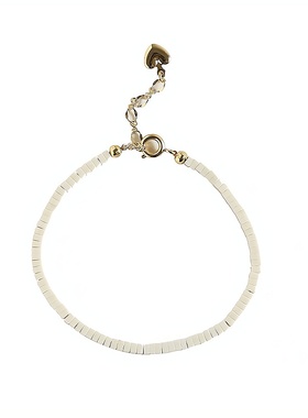 极细优化白玉石手链复古K金手串