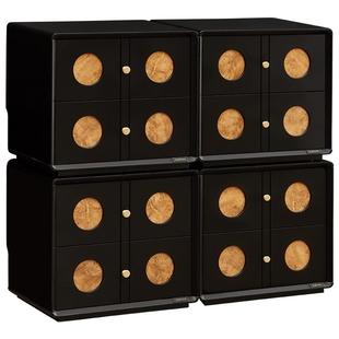 全友家居中古风卡门柜沙发边柜客厅电视机组合柜卧室床头置物柜KD