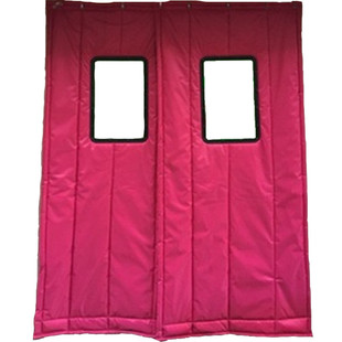 定制商场棉门帘带窗防水挡风耐磨可擦洗布帘隔音隔热空调帘子热卖