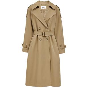 ONLY2026春季新款卡其摩登风挺阔面料设计宽松中长款风衣外套女