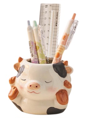 可爱卡通动物鸭子笔筒学生儿童男孩女生书房桌面收纳盒摆件治愈系