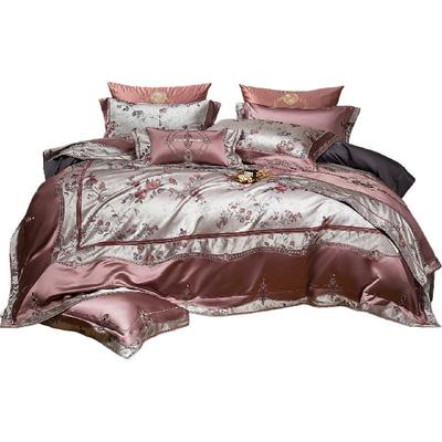 高档送礼结婚酒红色刺绣花卉