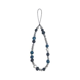 ins手机链黑白diy链条手机挂绳轻奢挂件相机蓝黑玛瑙玉石挂饰ccd拍立得不规则珍珠拍立得支架挂件通用串珠