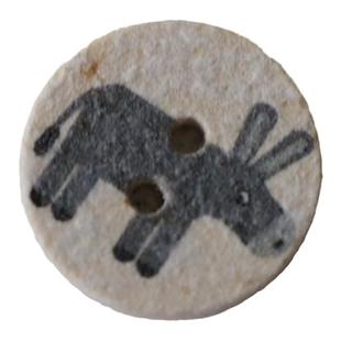 15mm一颗价格英国Textile Garden本白底色可爱灰色驴图案椰壳纽扣