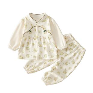 婴儿衣服春季分体秋衣套装春天贴身一岁婴幼儿宝宝春装女宝外出服