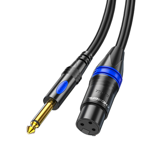 秋叶原话筒线6.5转卡农音频连接线卡侬公母头转大二芯麦克风专用