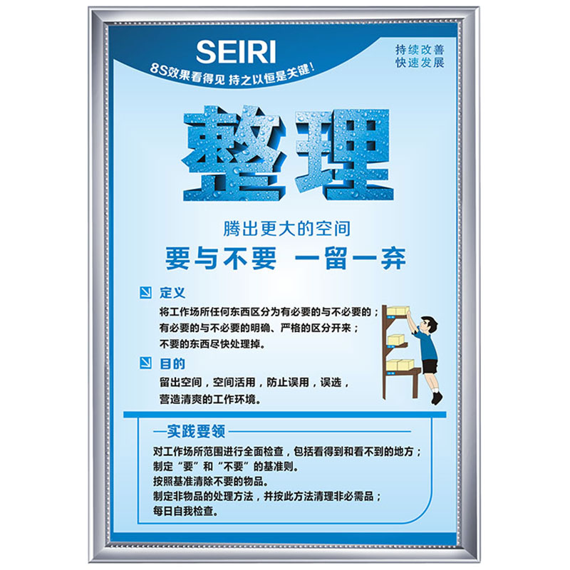 5S 6S 7S 8S 9S生产车间标示牌工厂现场管理标语标志牌安全生产文化宣传标识牌员工励志墙贴办公室挂图可定制