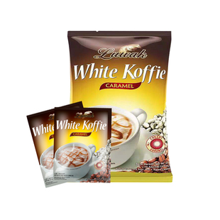 印尼进口luwak露哇猫屎白咖啡速溶三合一特浓咖啡粉焦糖味200g/袋