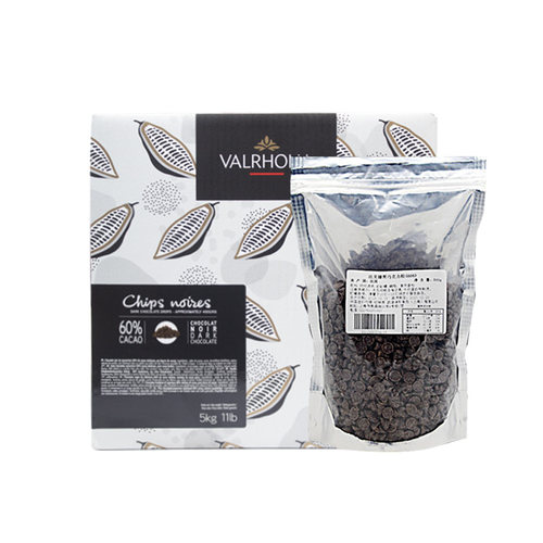 法芙娜60%黑巧克力粒500g耐高温入炉豆手工散装蛋糕饼干烘焙食品
