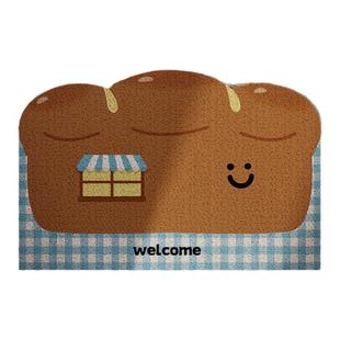 韩系卡通面包屋入户地垫丝圈防滑耐脏脚垫进门玄关门口地毯可裁剪