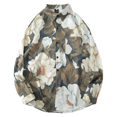 白芍花开设计感国潮牌bf衬衫