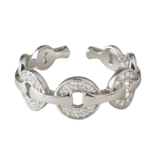 素图钱币戒指925银轻奢精致小众设计开口戒食指戒百搭高级感指环