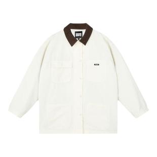 Oneup巴恩风日系工装棉服棉衣男女宽松2026秋冬新款白色夹克外套