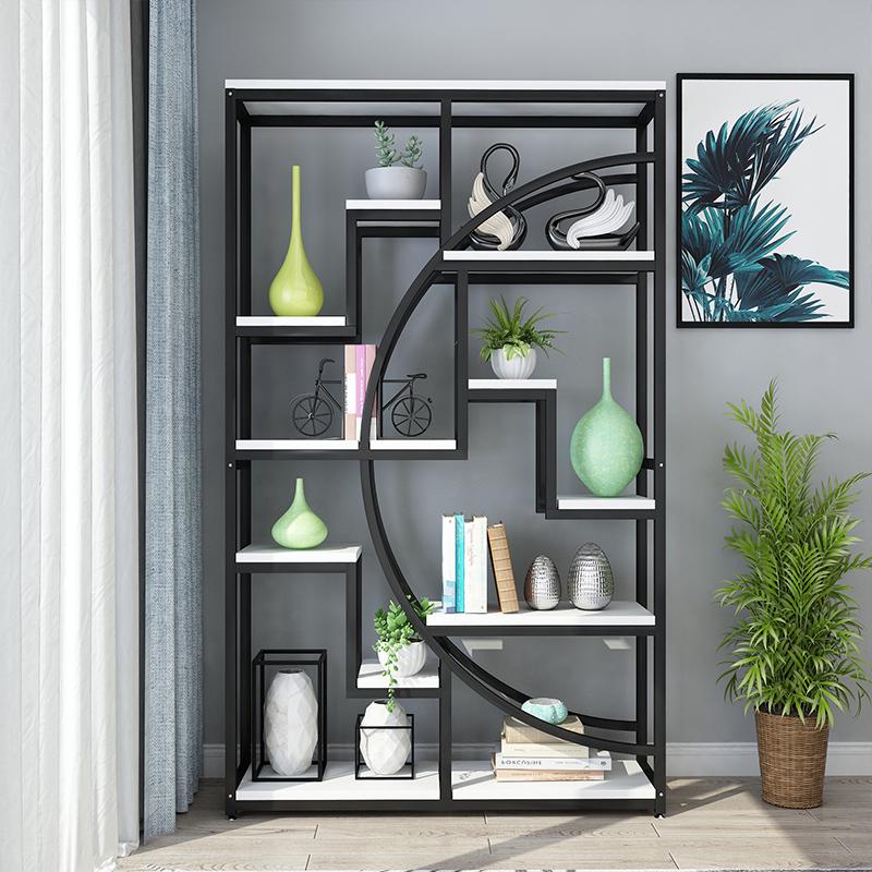 简约玄关置物架办公室展示架铁艺隔断屏风餐厅花架装饰架家用书架