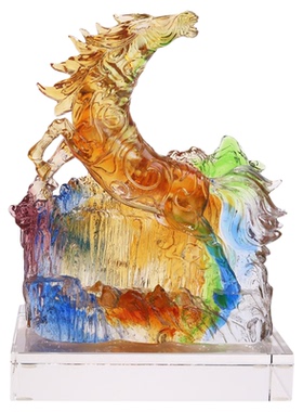 琉璃商务礼品新中式桌面马摆件