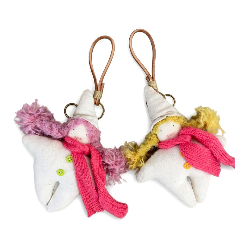 一角一花 手作布偶包挂 可爱挂饰 挂件 甜美款 铃铛款 闺蜜小礼物