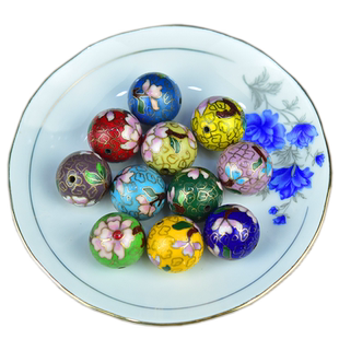 北京景泰蓝磨光铜珠子20#25mm3cm散珠项链手串隔片原材料diy配件