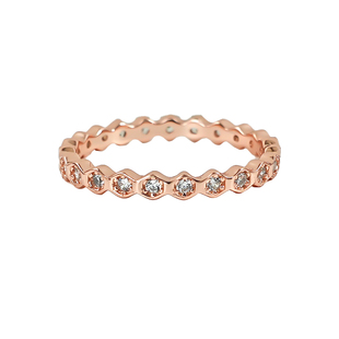 蜂巢极简三色925银排钻戒指镶嵌火彩高碳钻小众设计百搭叠戴女