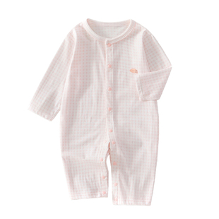 婴儿衣服夏季薄款纯棉a类婴幼儿长袖空调服睡衣夏天宝宝衣服夏装