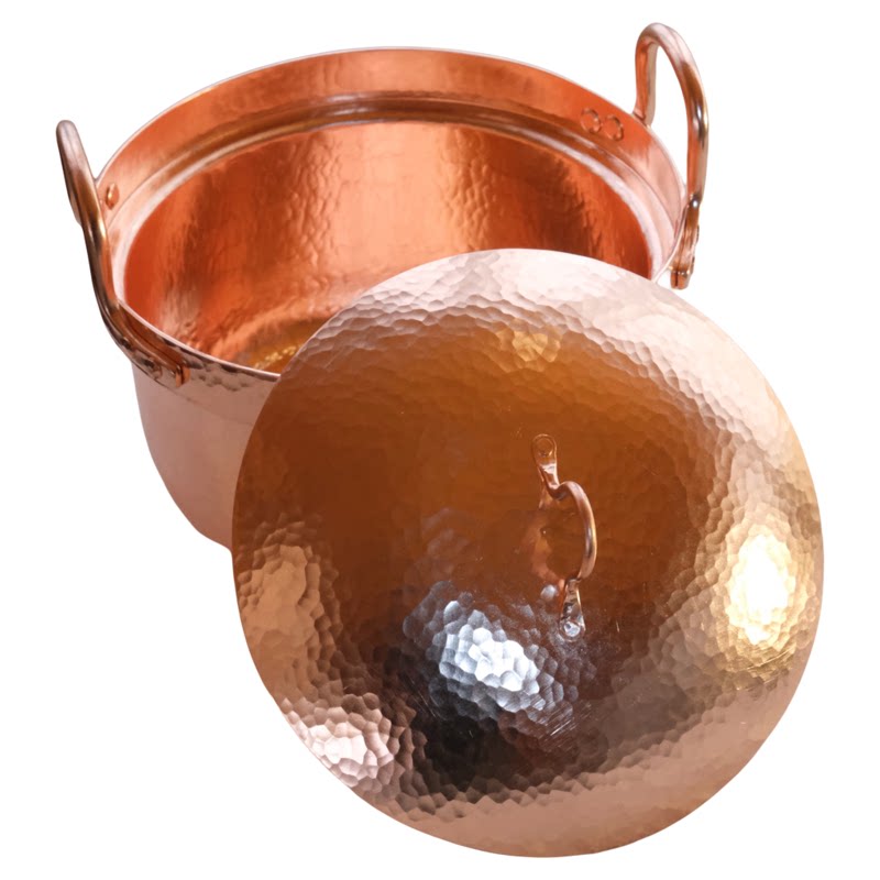 原创寿喜锅铝锅铜锅 手工锤纹家用纯铜汤锅煮面锅火锅料理锅炖锅