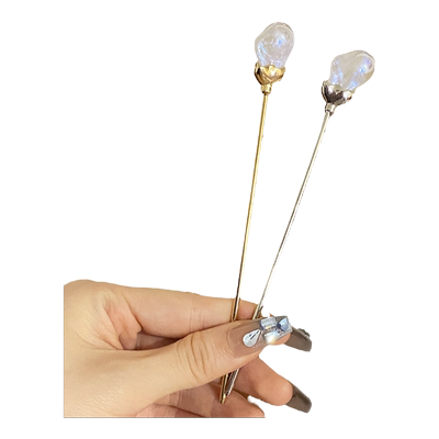 珍珠发簪女盘发簪子金属发钗